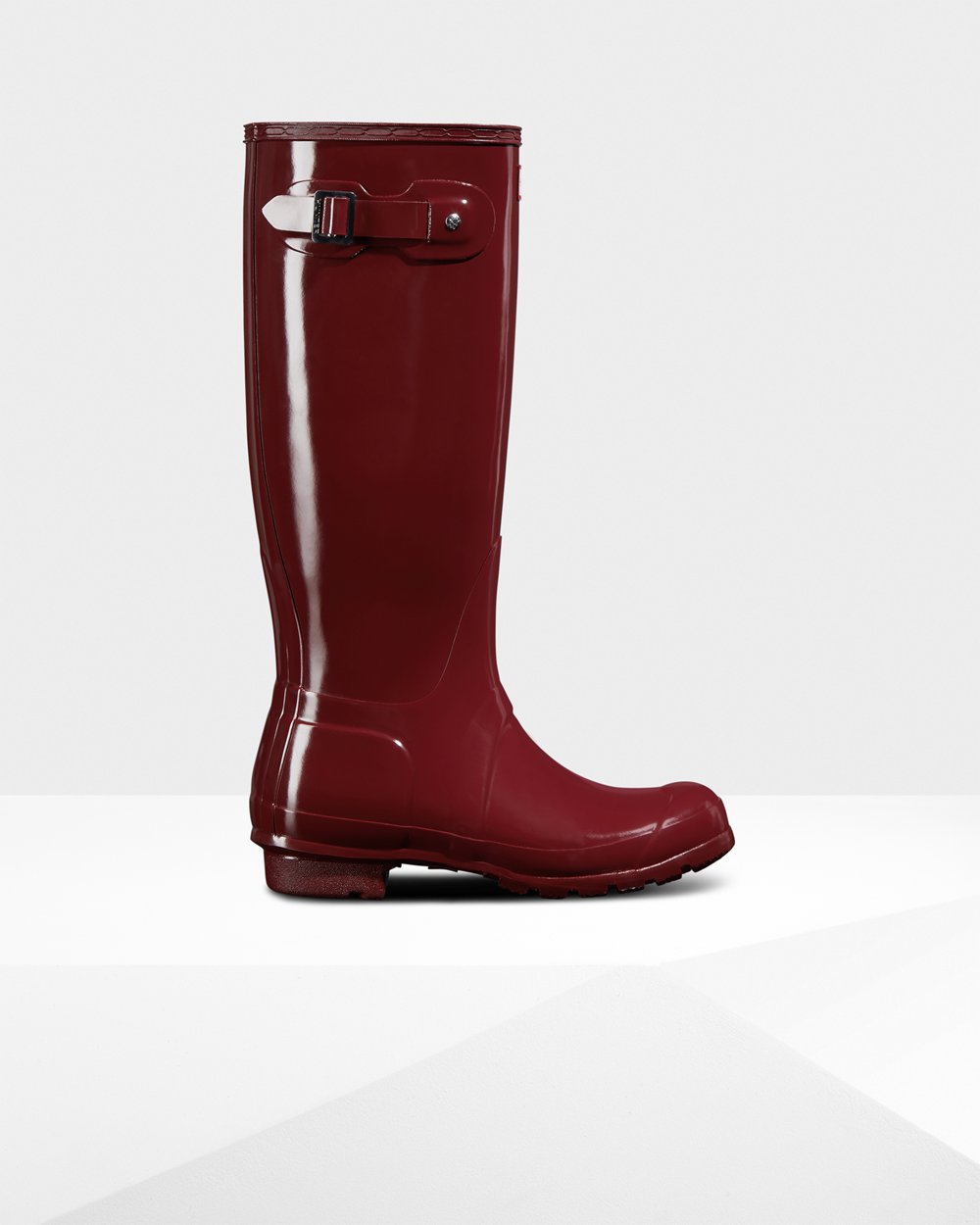 Hunter Original Gloss Tall Rain Boots - Sale Womens Grey Red - XNZITY851